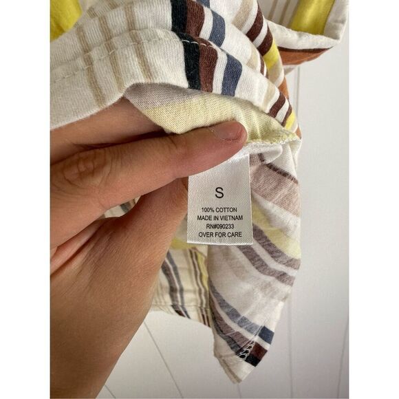 PAC Cares Pacsun Ringer Vintage Style Vertical Stripe Tight Semi Cropped Tee S - Picture 6 of 8